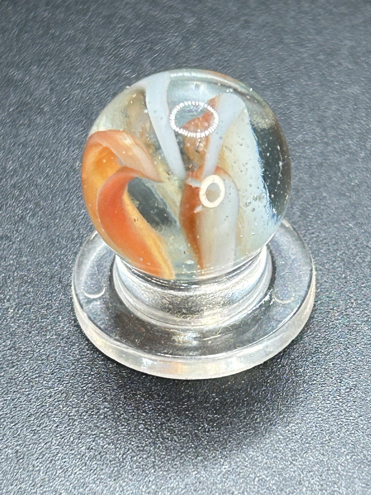 Vitro Hybrid Caged/Fingered Cat's Eye Marble Vintage Marble 0.629”