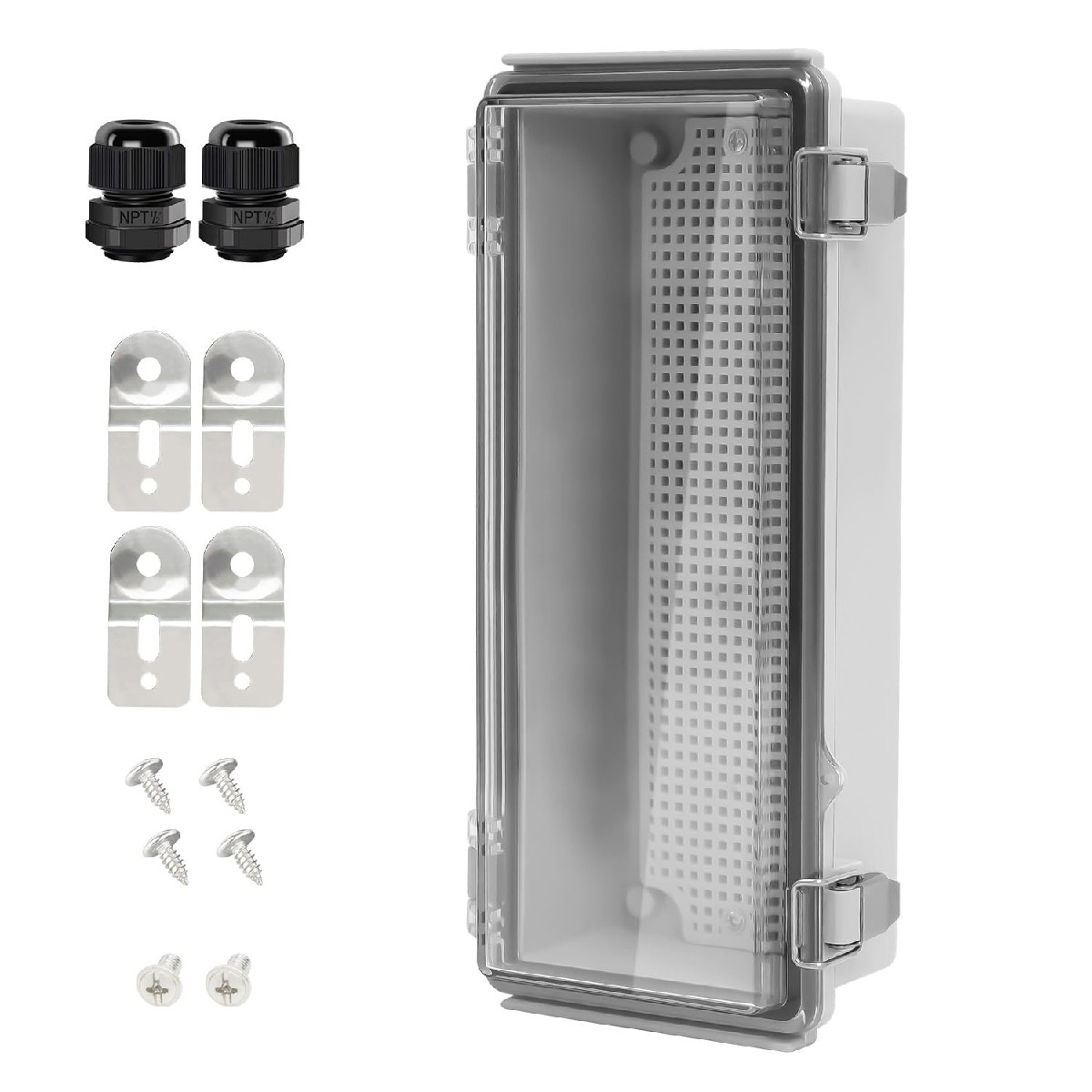 LeMotech Waterproof Electrical Junction Box 10.2x4.3x2.9in Metal Enclosure Grey