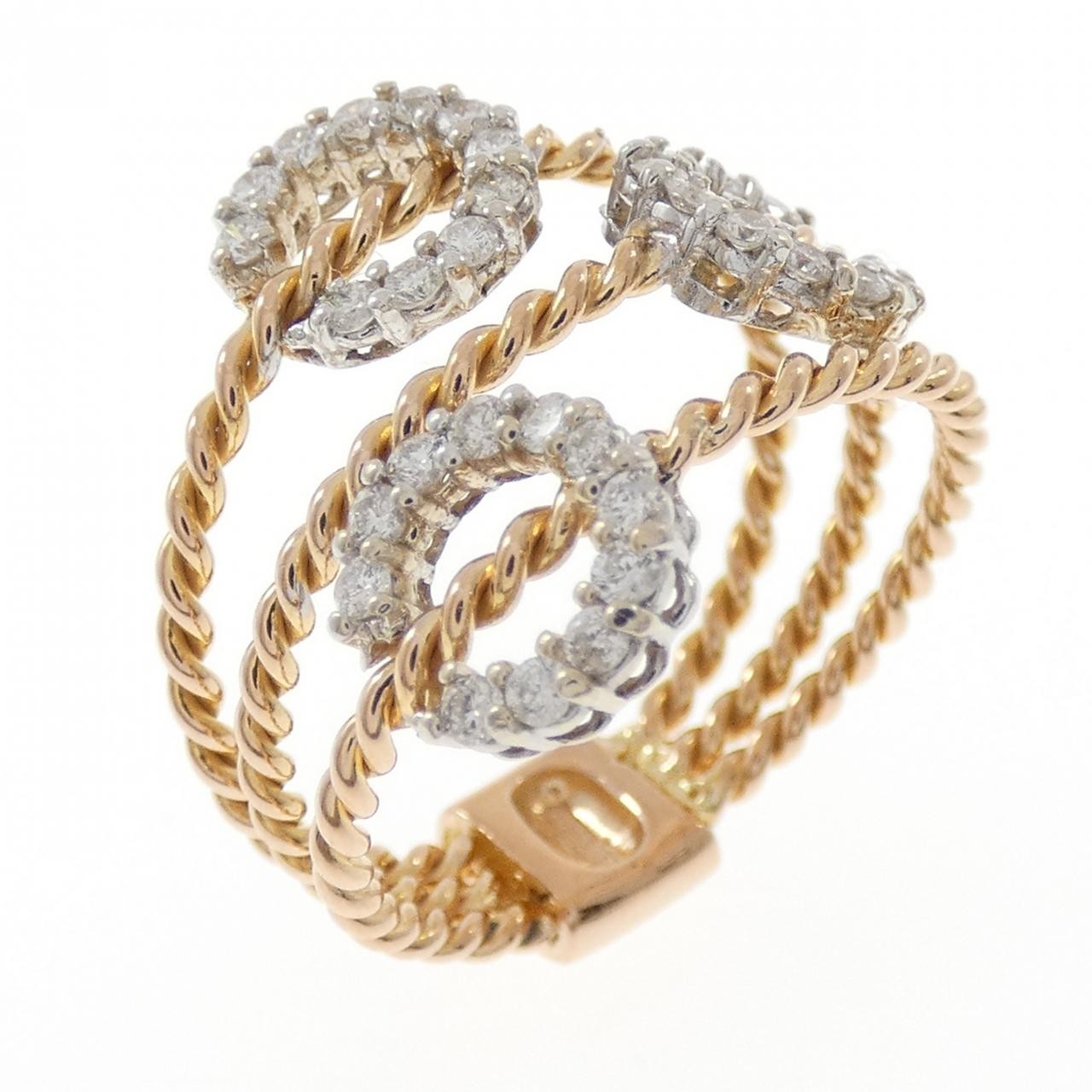 Authentic 750PG/750WG diamond ring #260-008-026-3197