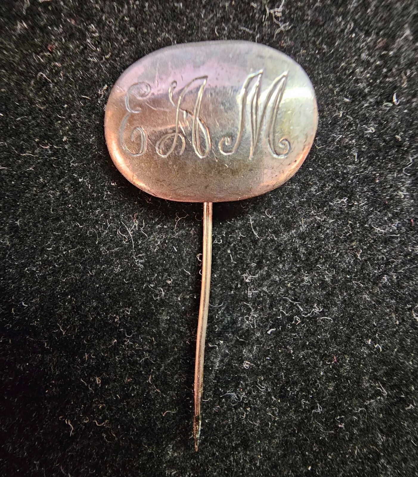 Vtg Sterling Silver Stick Pin w/ Monogram "EAM - Tested- S60