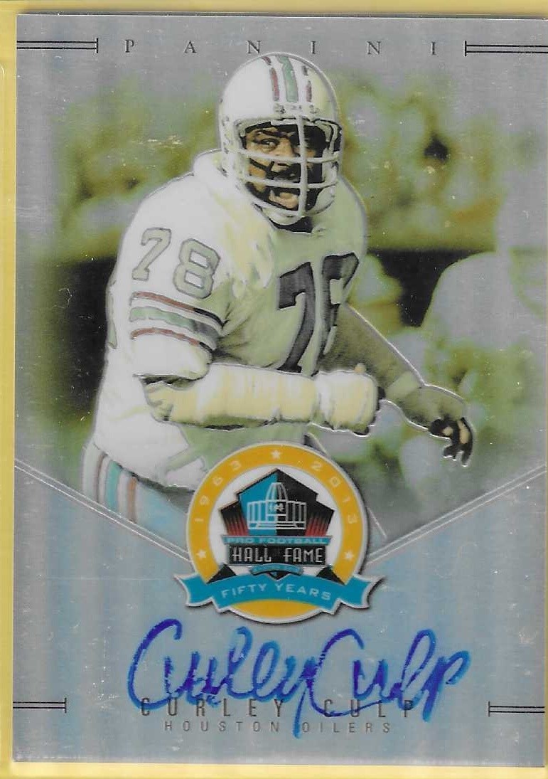 2019 Panini HOF 50th Anniversary Curley Culp Oilers On Card HOF Auto 07/50