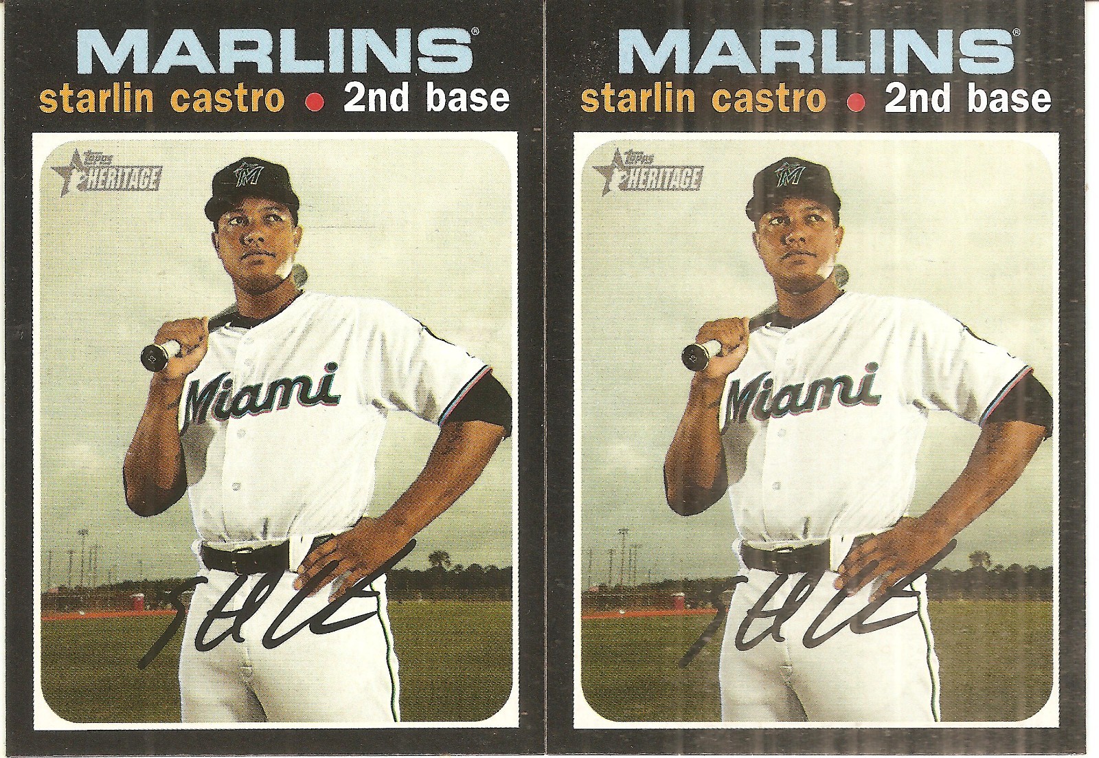 2 CARD 2020 TOPPS HERITAGE STARLIN CASTRO BASEBALL CARD LOT