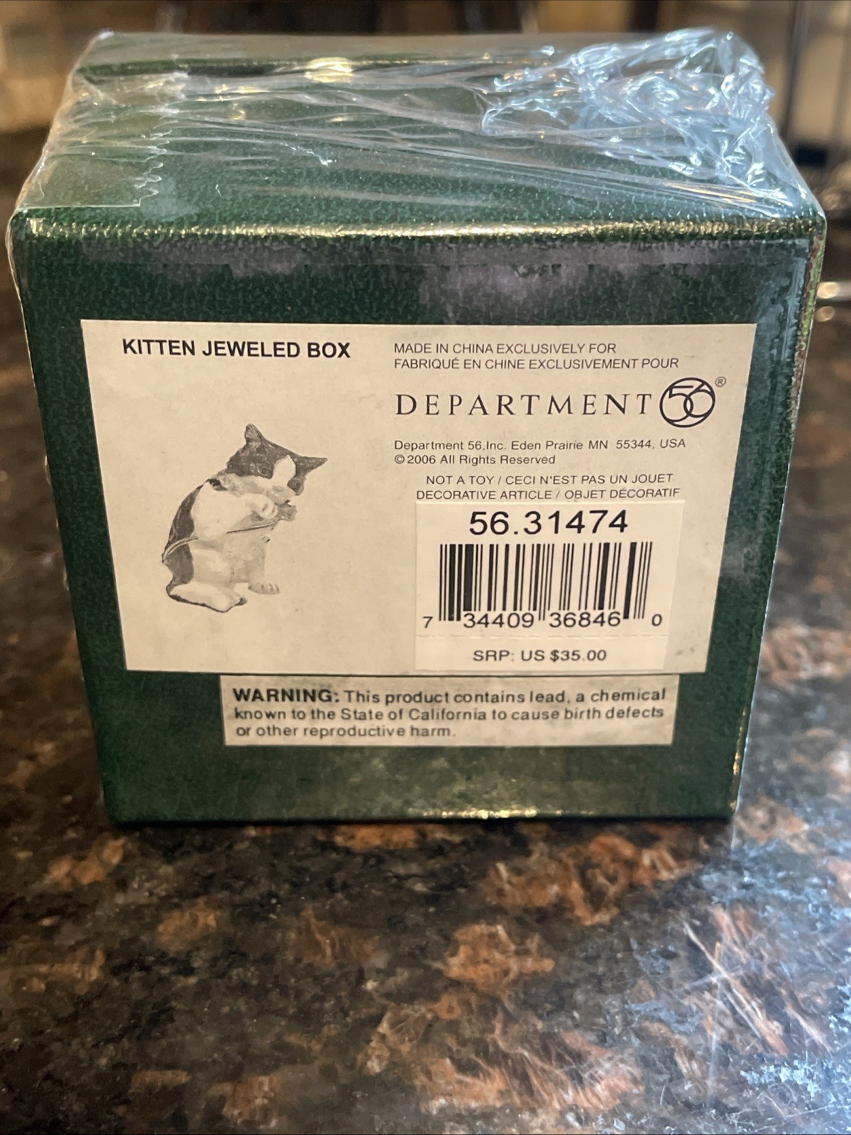 New & Sealed Department 56 KITTEN BEJEWELED BOX 31474