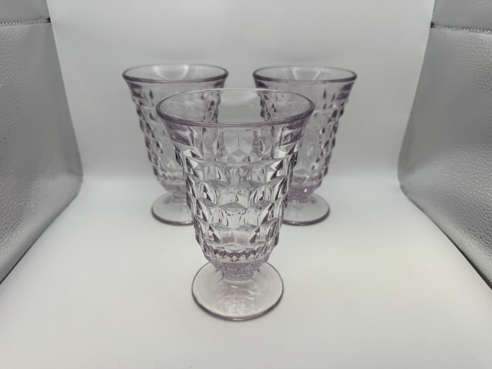 Set of 3 Fostoria Glass AMERICAN Lavender Iced Tea Glasses