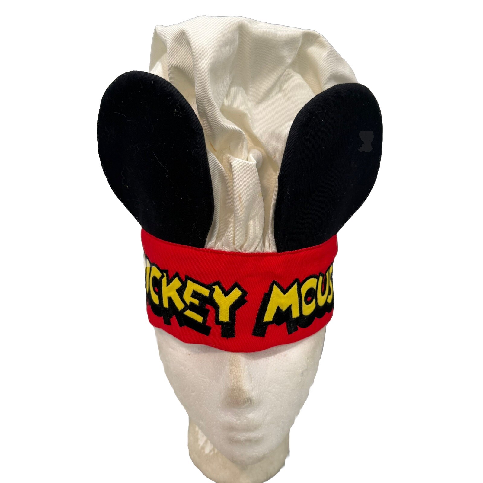 Disney Chef’s Youth Hat Cap w Free Standing Ears Hook Loop Adj Band EUC