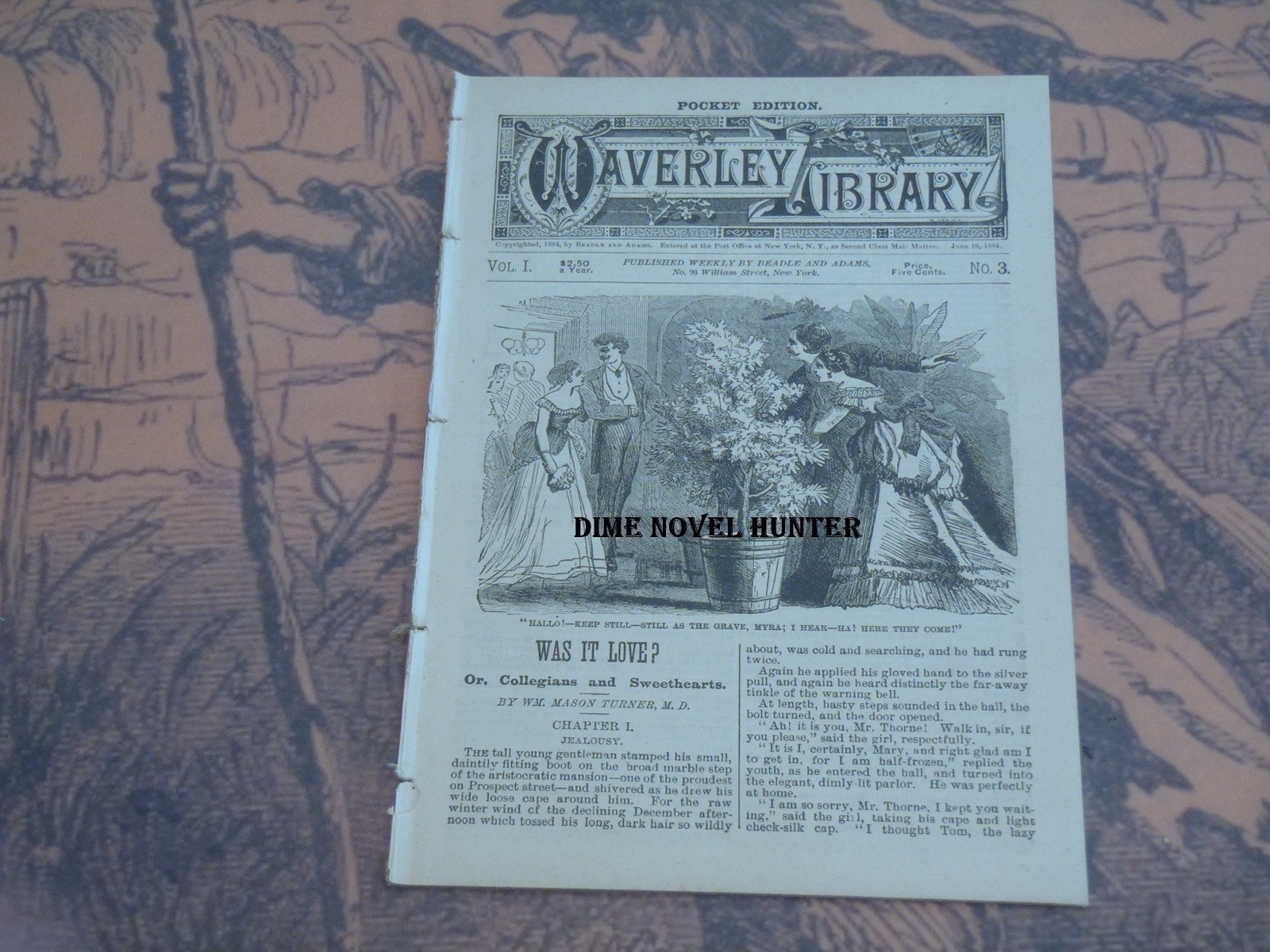 BEADLE ADAMS WAVERLEY LIBRARY POCKET ED #03 WILLIAM M TURNER SCARCE DIME NOVEL