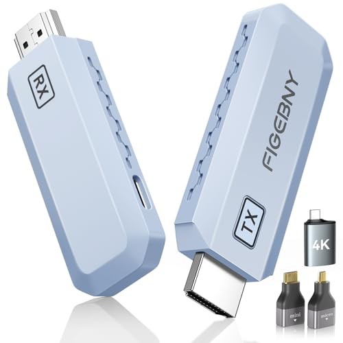 FIGEBNY Wireless HDMI Transmitter/Receiver Set with 0.1 Second Ultra-Low Latency