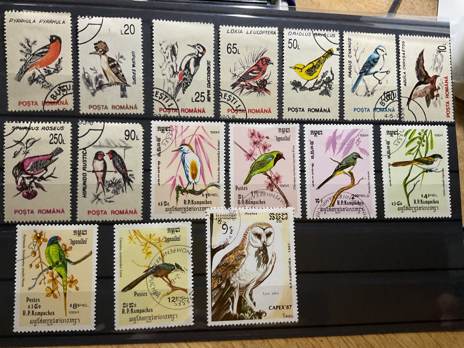 Romania mounted mint or used stamps on 7 cards  B3087