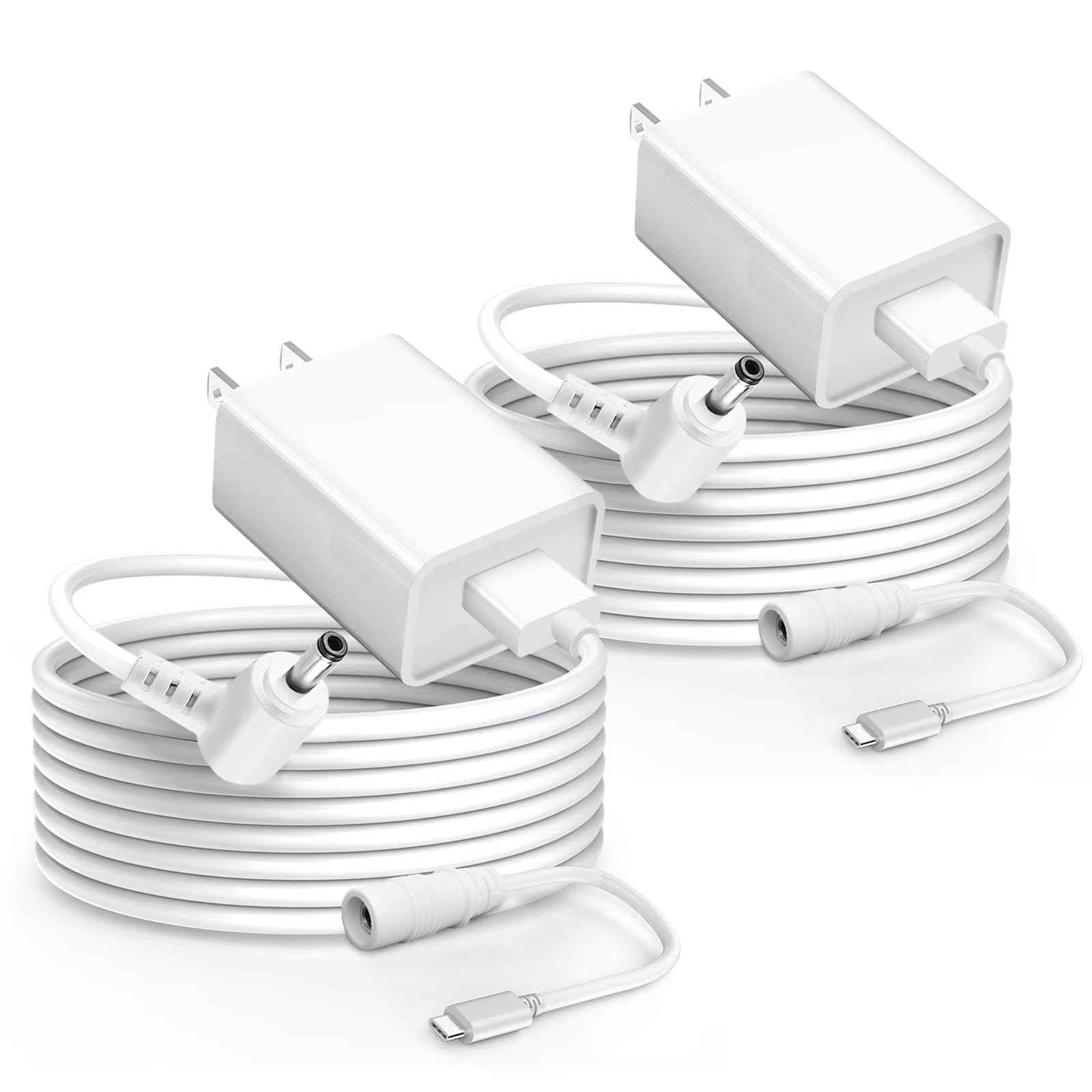 2 Pack Camera Power Adapter Charger for Ring Stick Up Cam Battery/Plug-in 3rd...