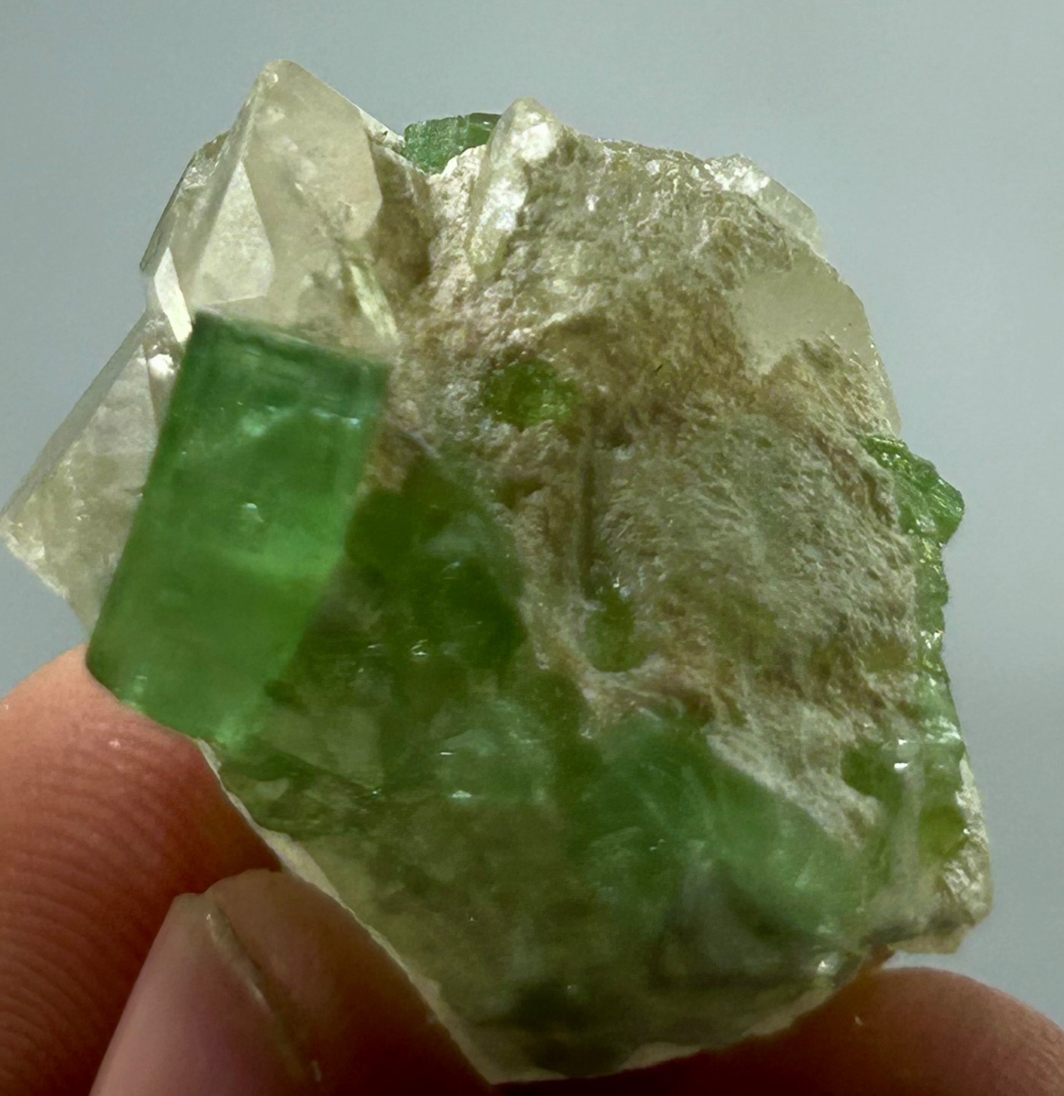 Tourmaline combine Quartz crystal specimen From Afghanistan