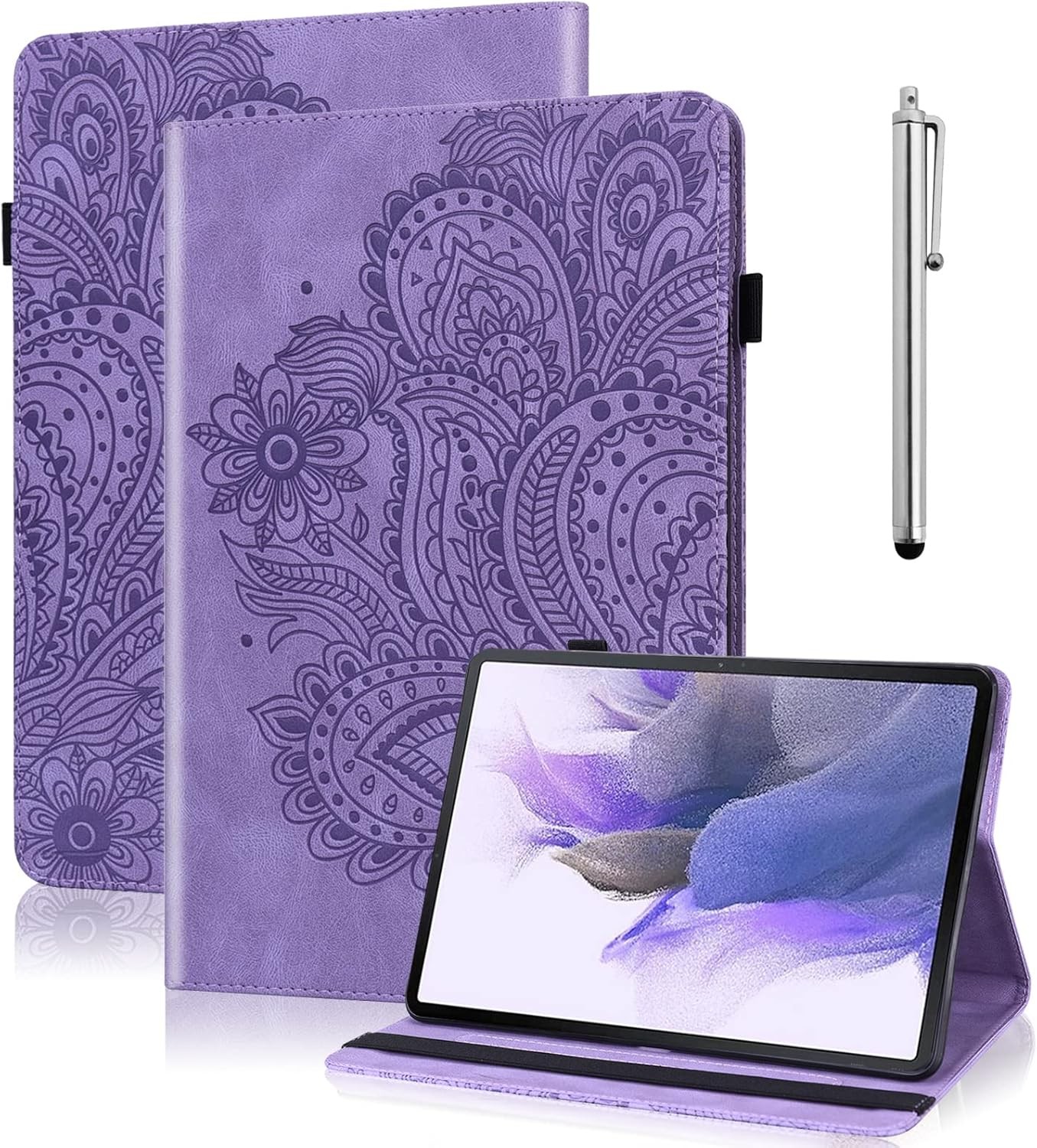 Case for Samsung Galaxy Tab A11 Plus 11 Inch, PU Leather Protective Cover - Purp