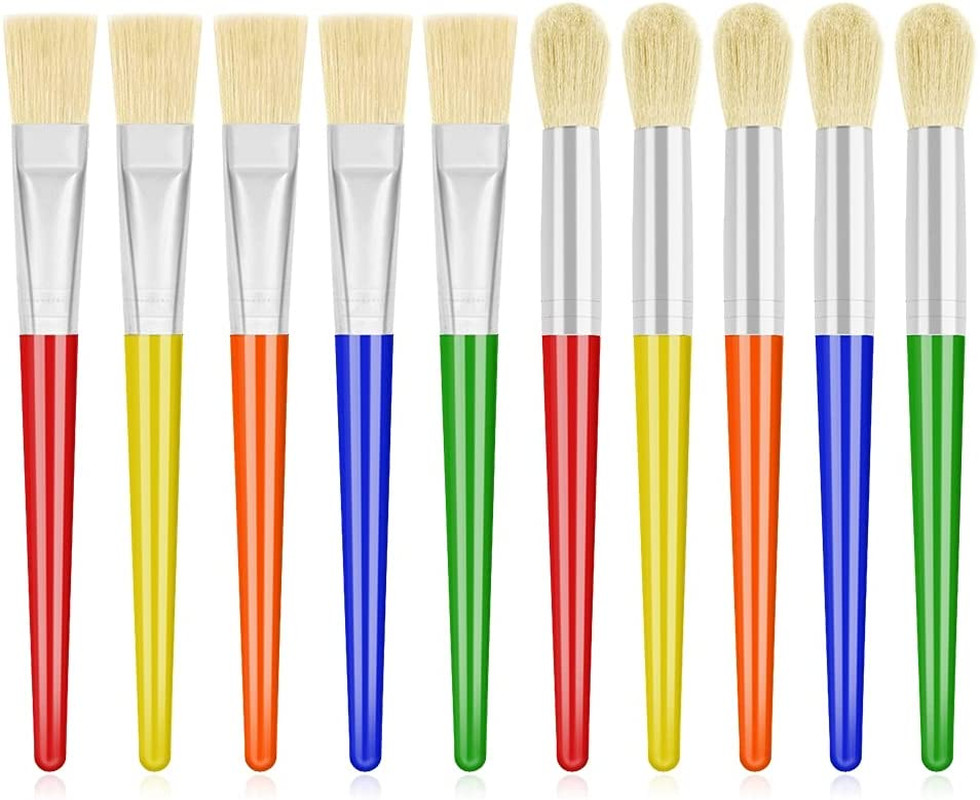 10Pcs Paint Brushes for Kids,  Kids Paint Brushes Toddler Large Chubby Brushes r