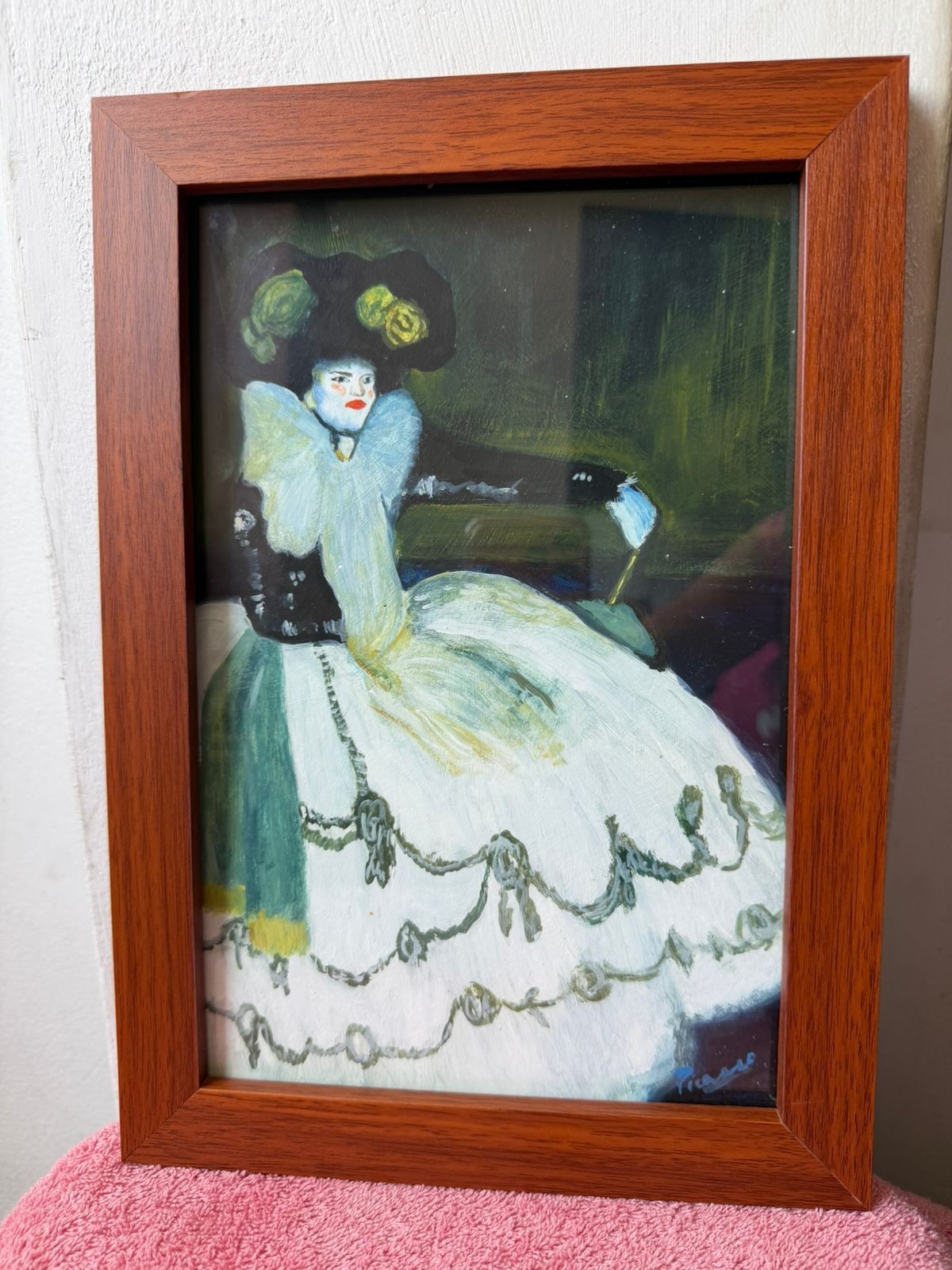 pablo picasso , framed oil painting on wood, sealed and signed.