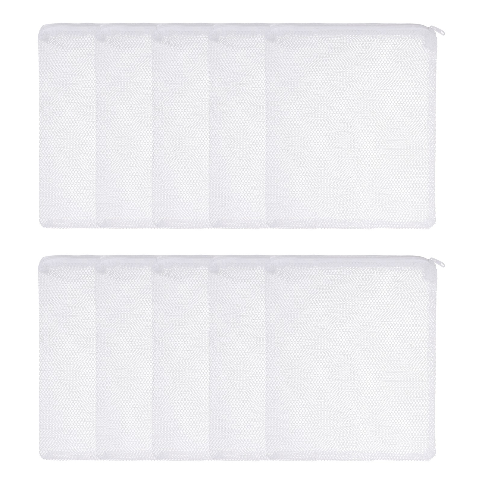 Aquarium Filter Media Bags, Fine Mesh Bag with Zipper 12 x 10.2in (White, 10Pcs)
