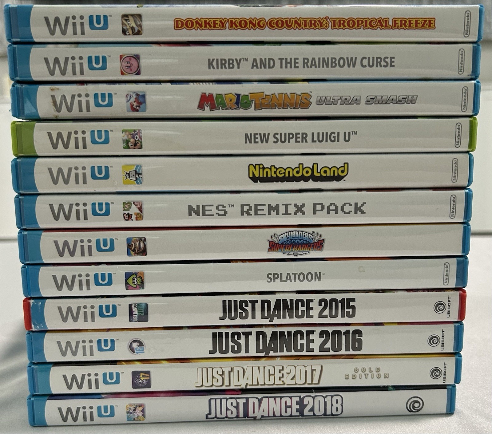 Nintendo Wii U Game Lot of 12: Donkey Kong, Kirby, Mario, Luigi, Just Dance…