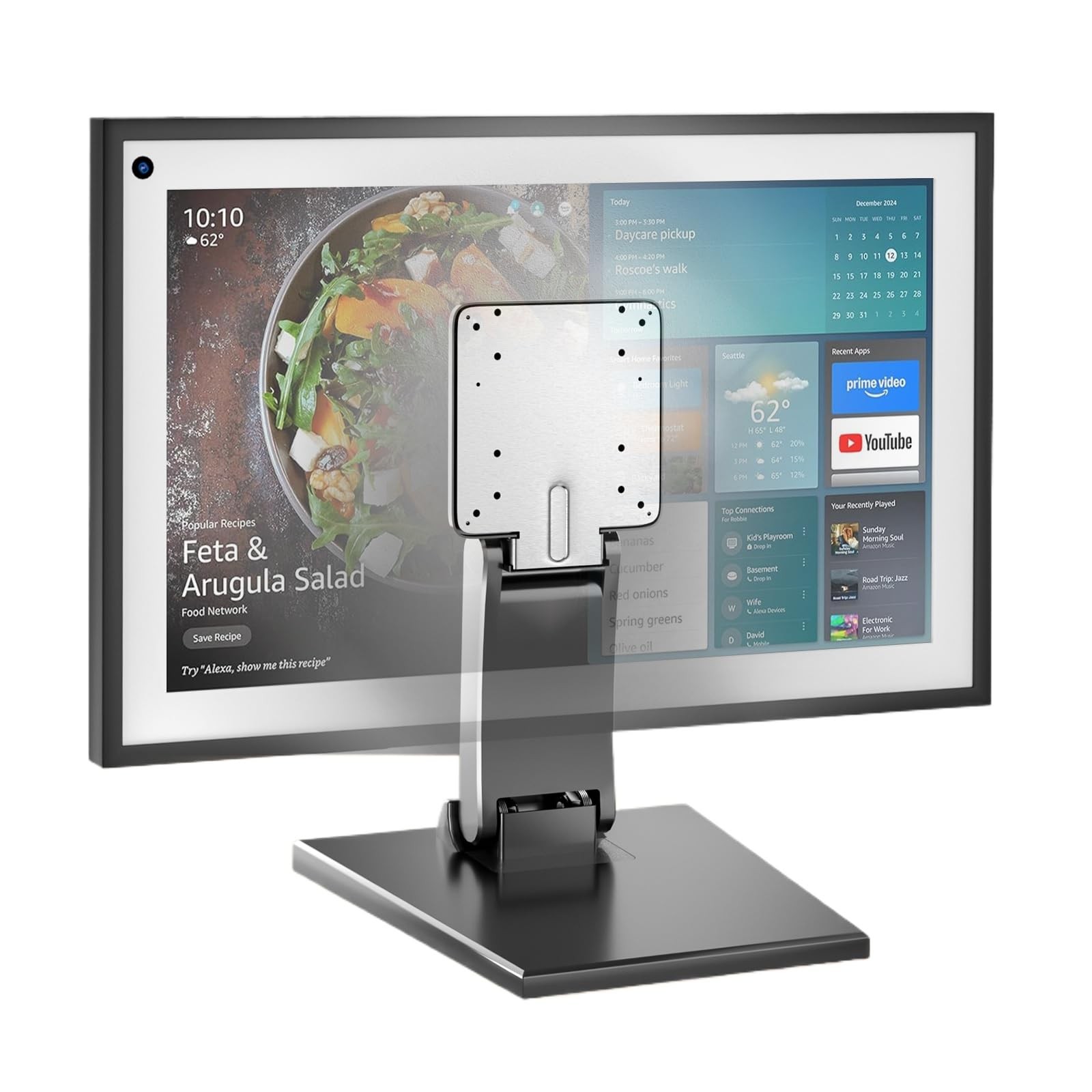 Foldable Low Profile Monitor Stand - VESA 100x100 Desk Mount Adjustable Short...