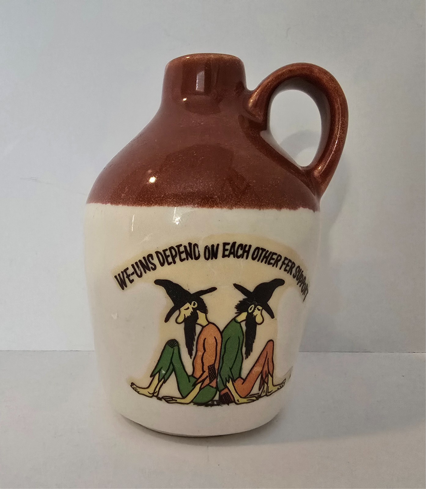 Vintage Ceramic Whiskey Moonshine Jug 4-1/2 Inches Hillbilly