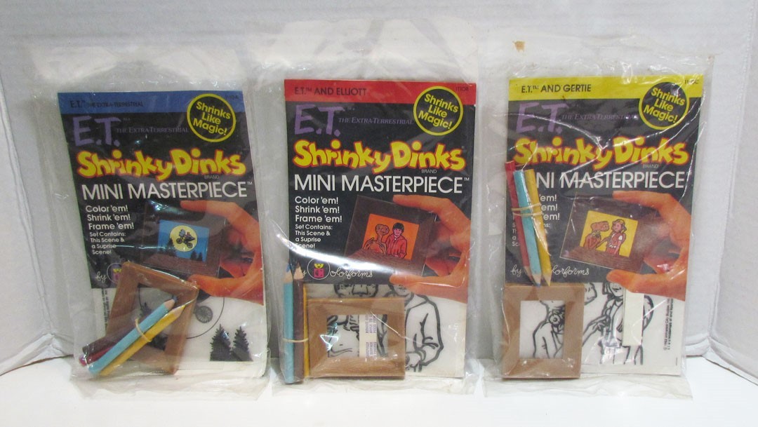 E.T. THE EXTRA-TERRESTRIAL 1982 SHRINKY DINKS MINI MASTERPIECE 3 DIFFERENT SETS 