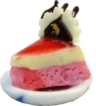 Dollhouse Strawberry Pie with Chocolate Accent 1:12 Scale Miniature Dessert Food