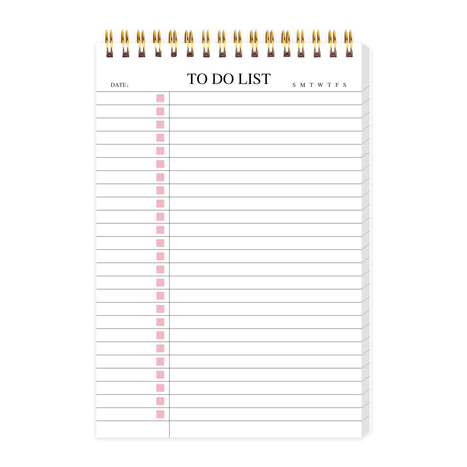 To Do List Notepad, Undated Daily Planner Notepad with A5, 5.5"×8.3"-Pink 