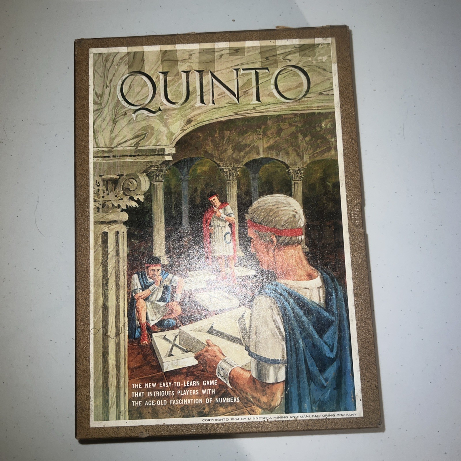 Vintage  1968 Quinto Board Game 3M Bookshelf Series Roman Numeral Strategy Game