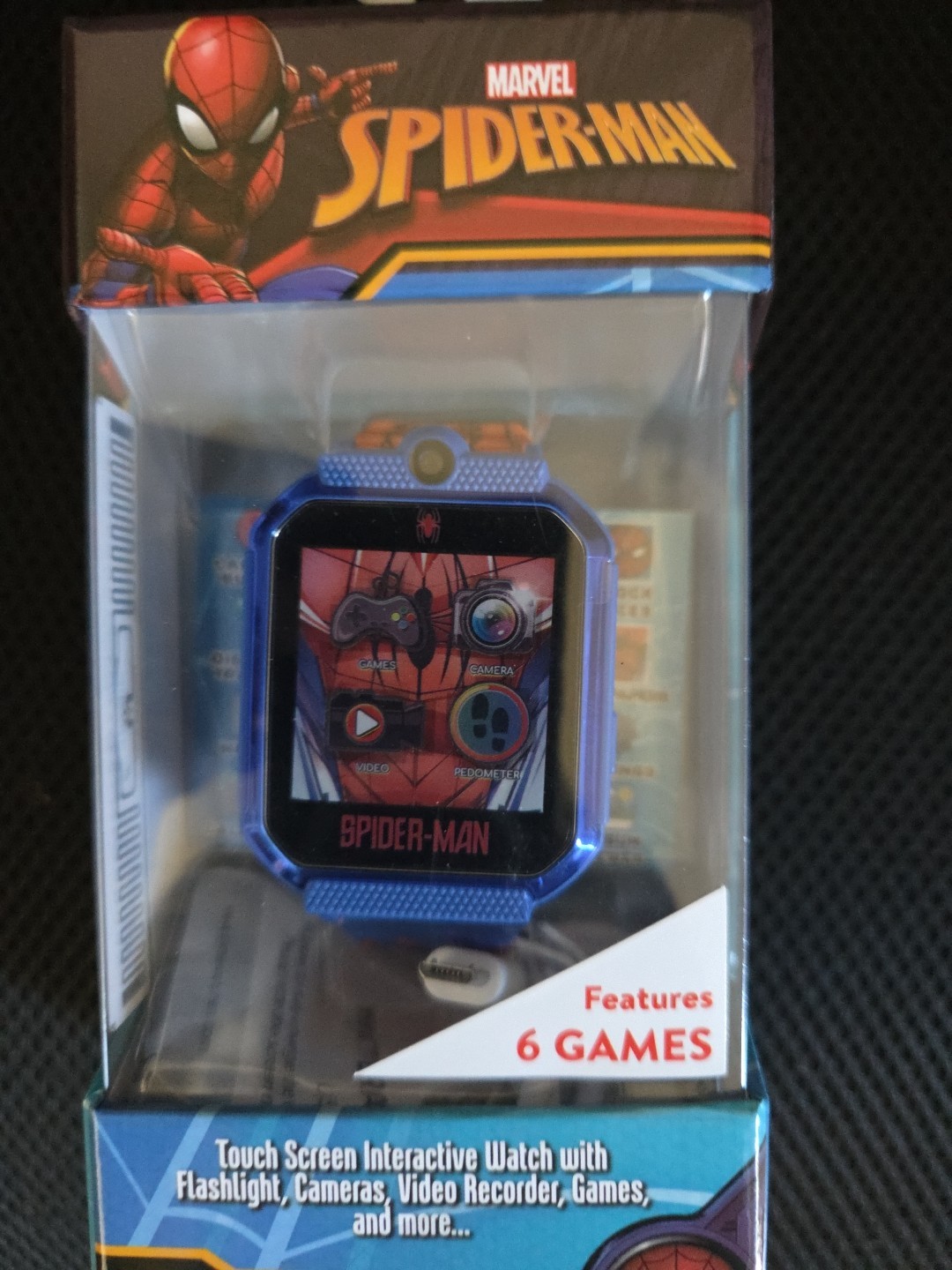 Marvel SPD4767NVWM Spider-Man iTime Unisex Child Smart Watch with Silicone Strap