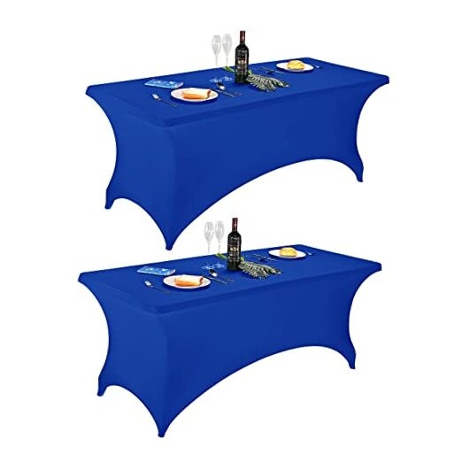  2Pack Spandex Table Covers，Fitted Tablecloth 72" x 30" (Rectangle) 2PACK Royal