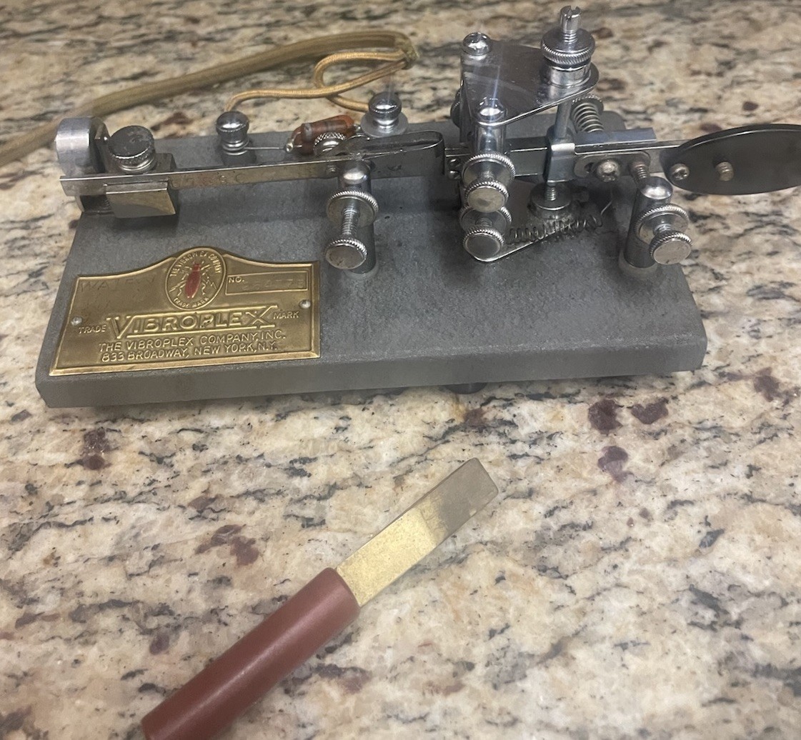 Vibroplex 1970 Champion Model Telegraph Key + Key Bug Wedge
