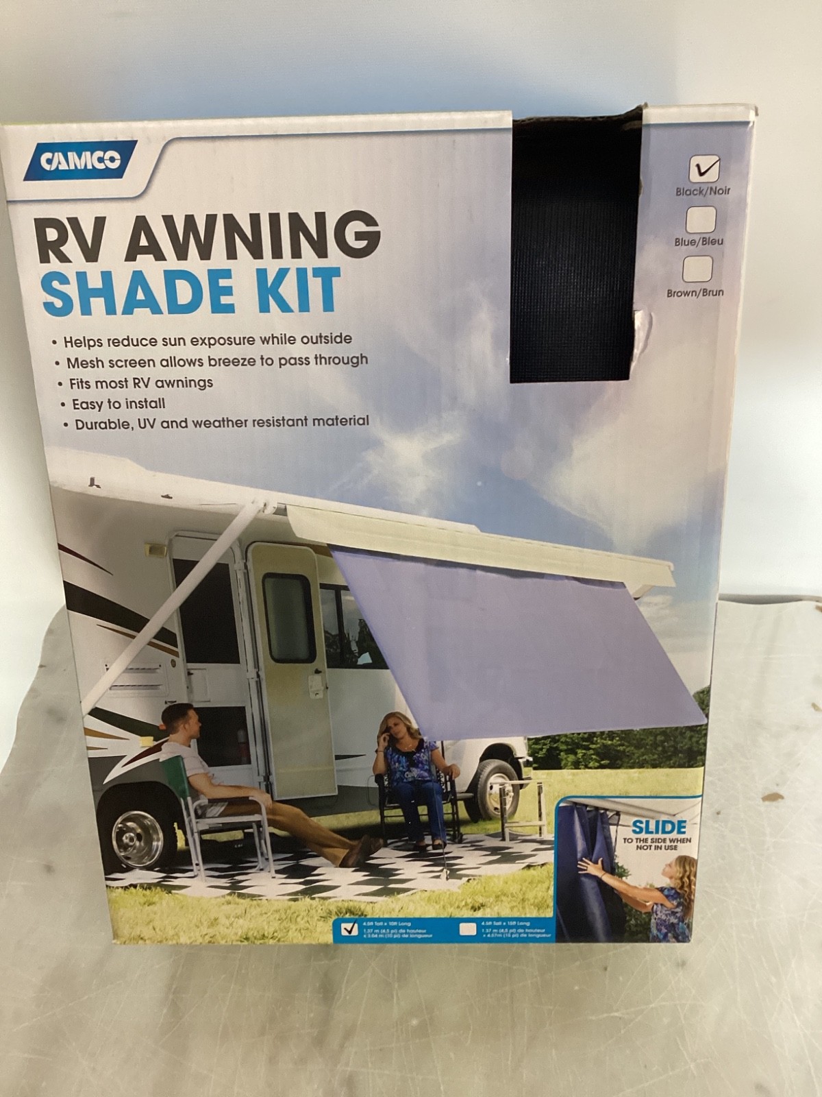 Camco 51451 RV Awning Shade 54x120 Black