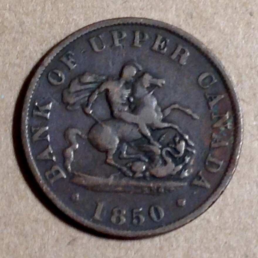 Canada 1850 Bank of Upper Canada Half Penny Token - FREE US SHIPPING