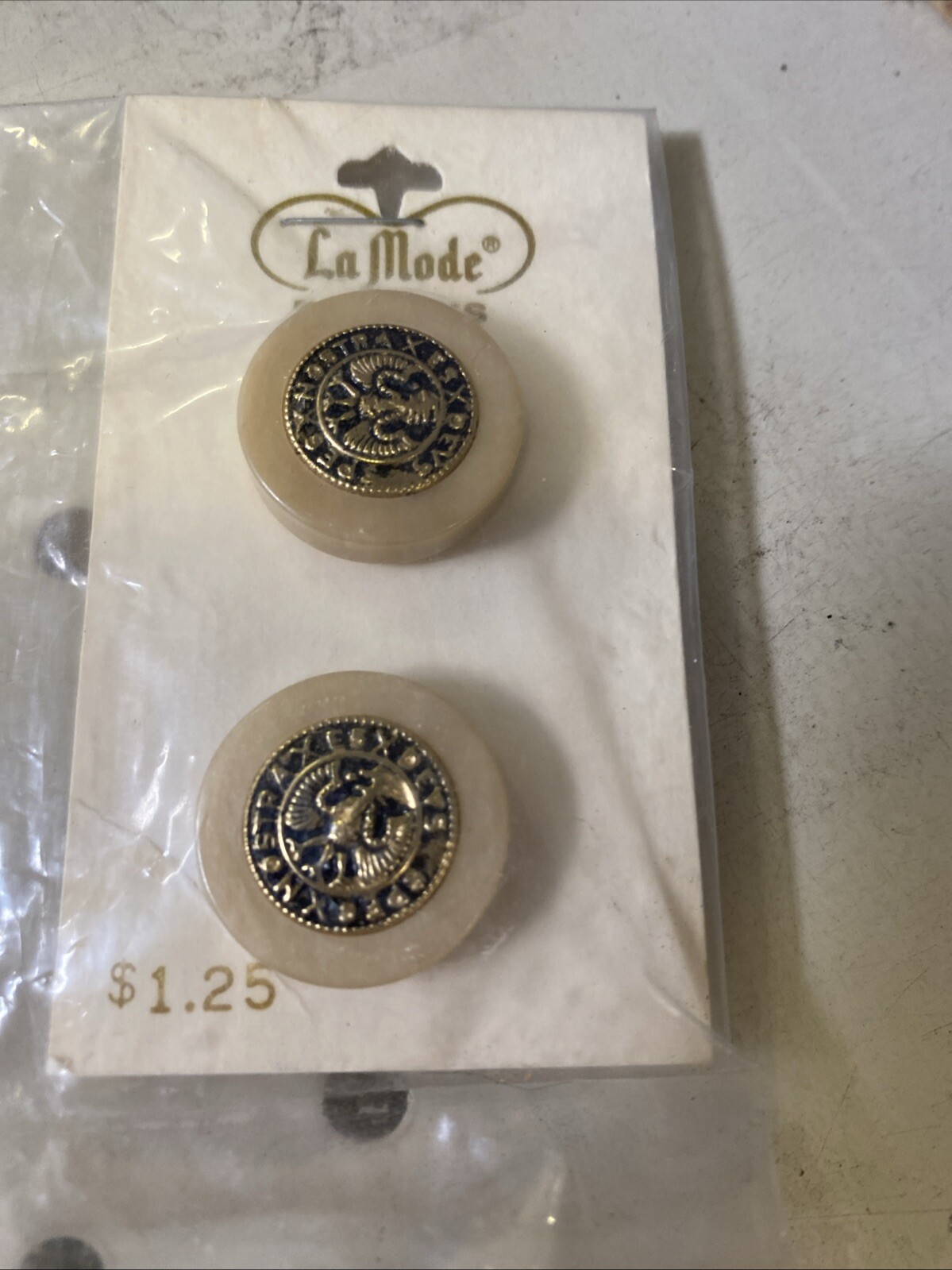 Vintage NOS La Mode Sz 7/8" 36 #46806 Button Set SEWING NOTIONS