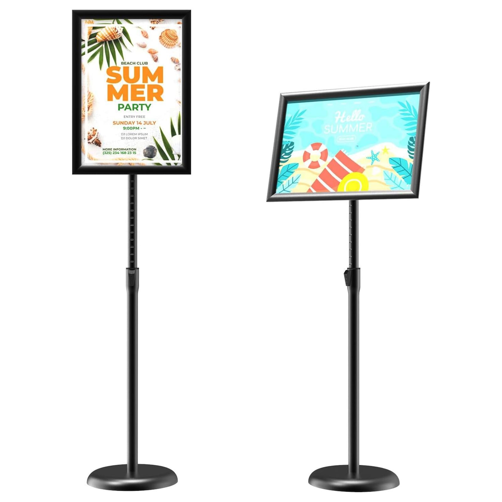 GUOHONG Adjustable Aluminum Poster Stand Sign Holder, Revolving Frame 31.5"-48"H