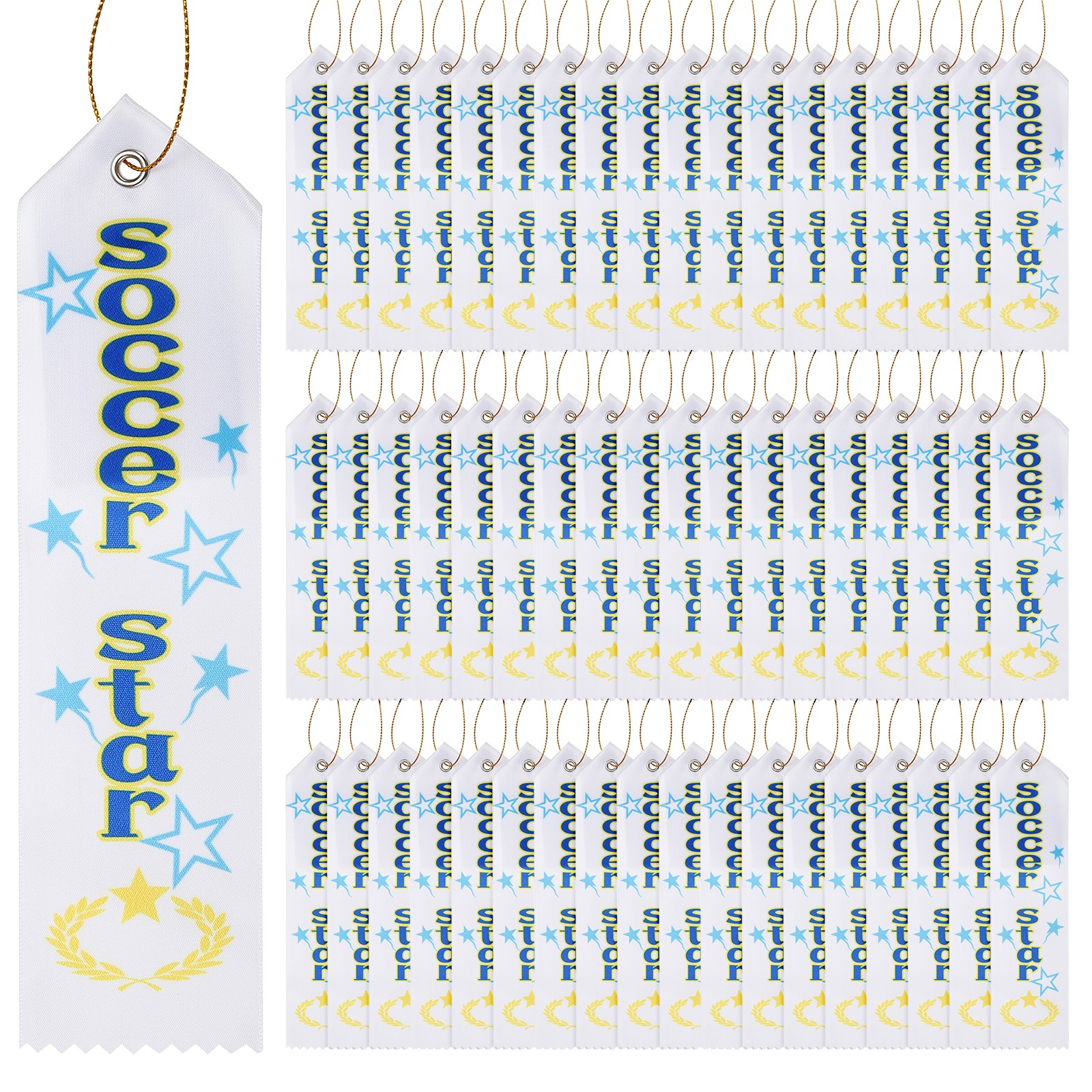 200 Pcs Award Ribbons, 8x2" Soccer Star Participation Ribbons