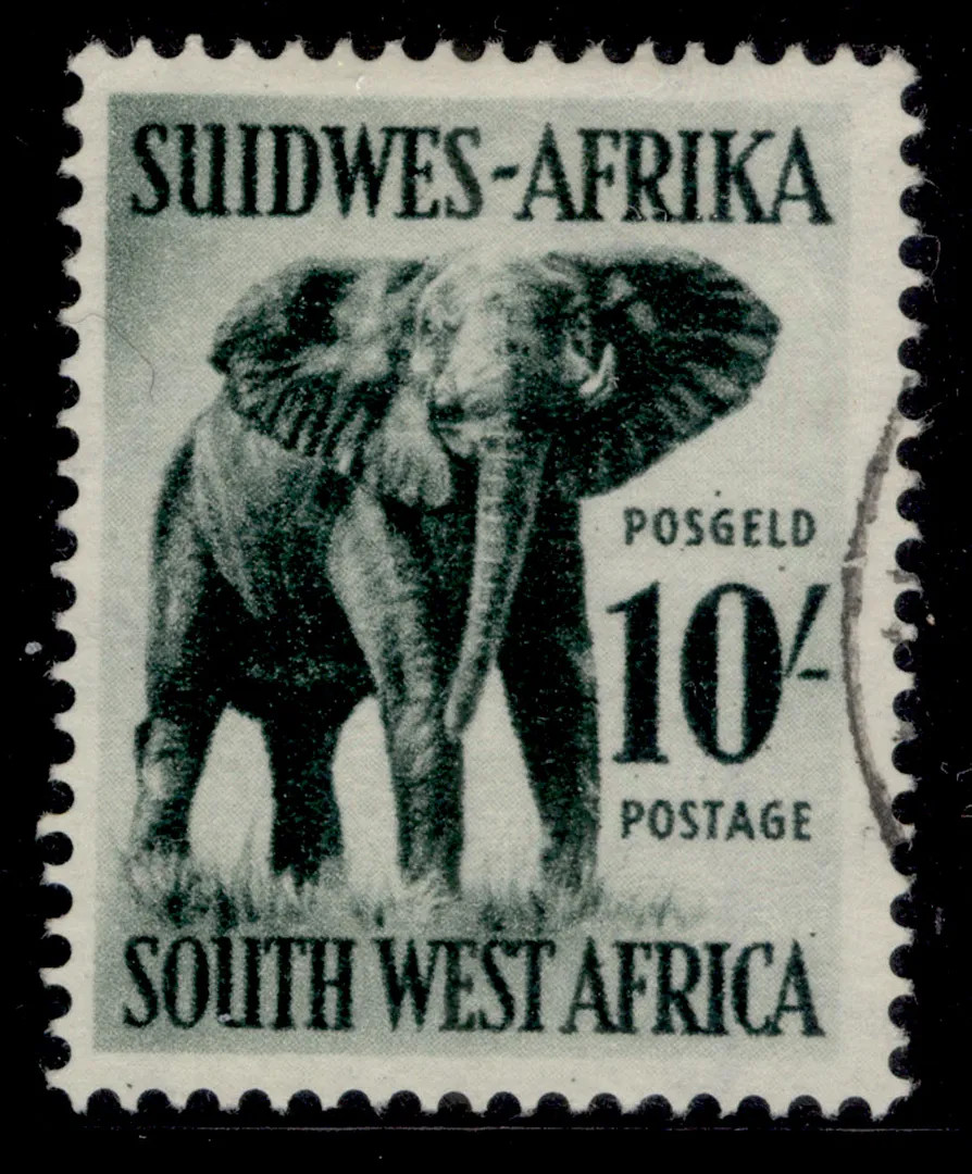 SOUTH WEST AFRICA QEII SG165, 10s deep myrtle-green, FINE USED. Cat £19.