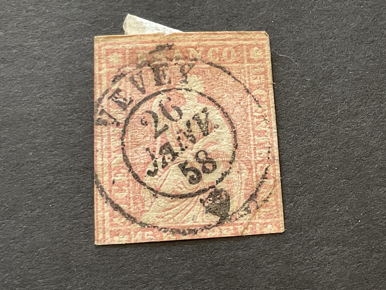 Switzerland 1854 Imperforated 15Rp  used stamp B3244