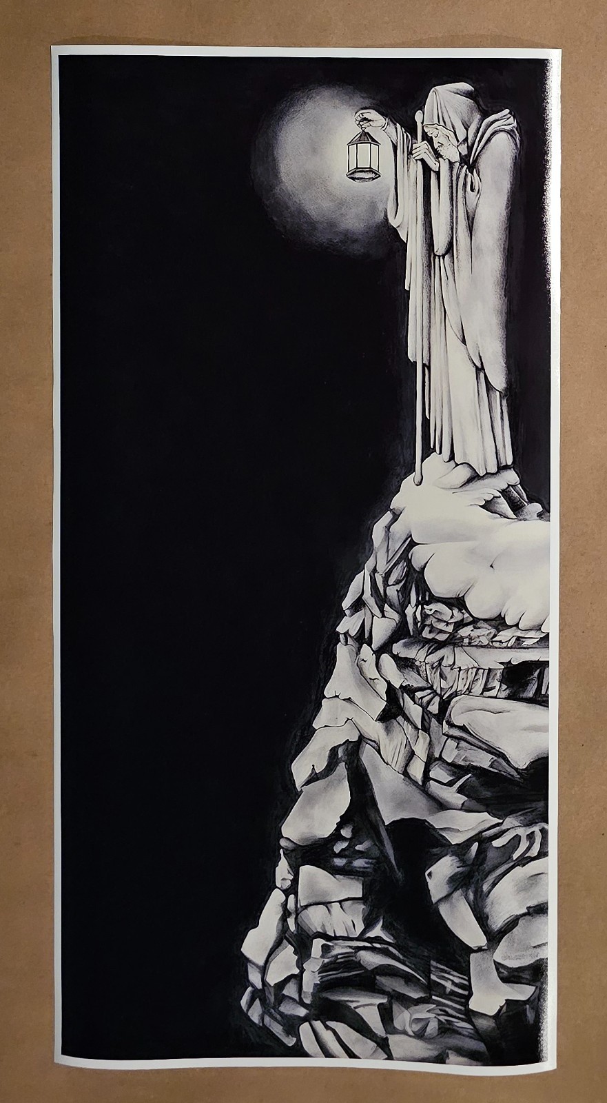 Led Zepplin Album Art Print - Four Album Dorm Decor Man With Lamp (12" X 24")