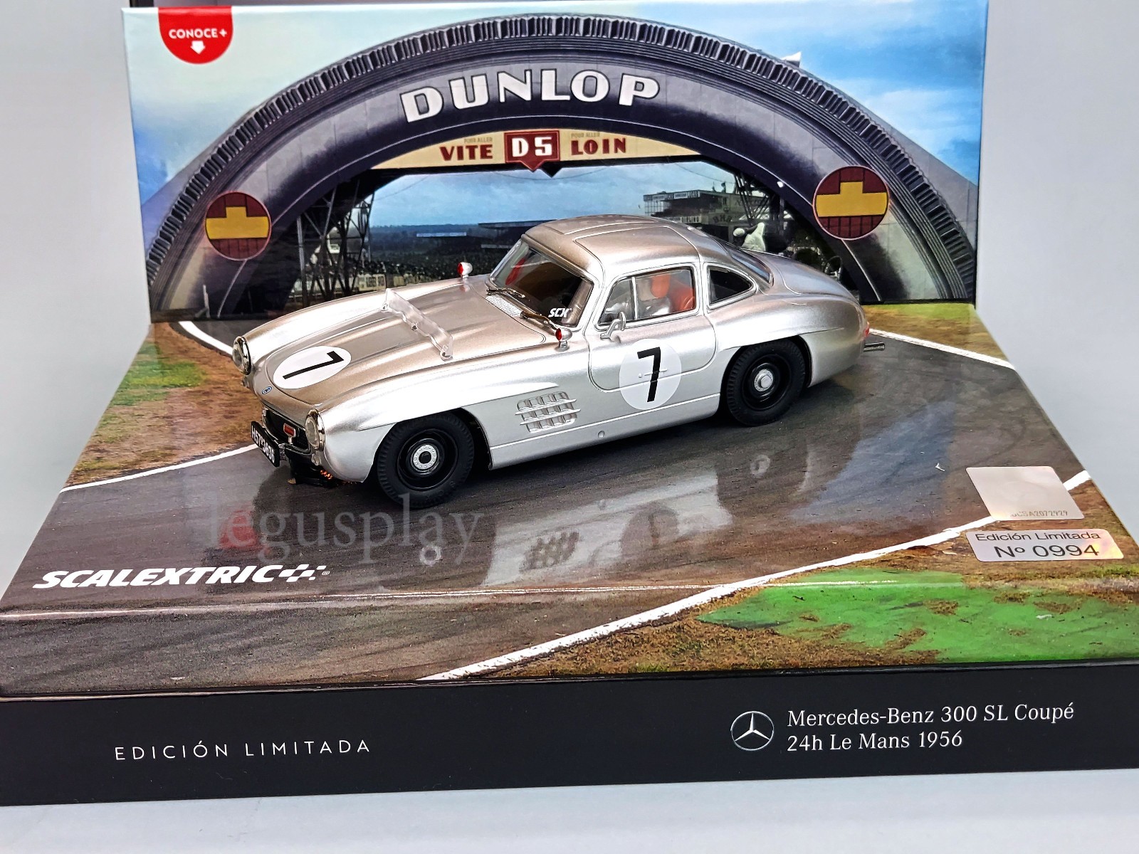 Scalextric U10568S300 - Mercedes-Benz 300 SL Coupe #7 24h Slot Car. Le Mans 1956