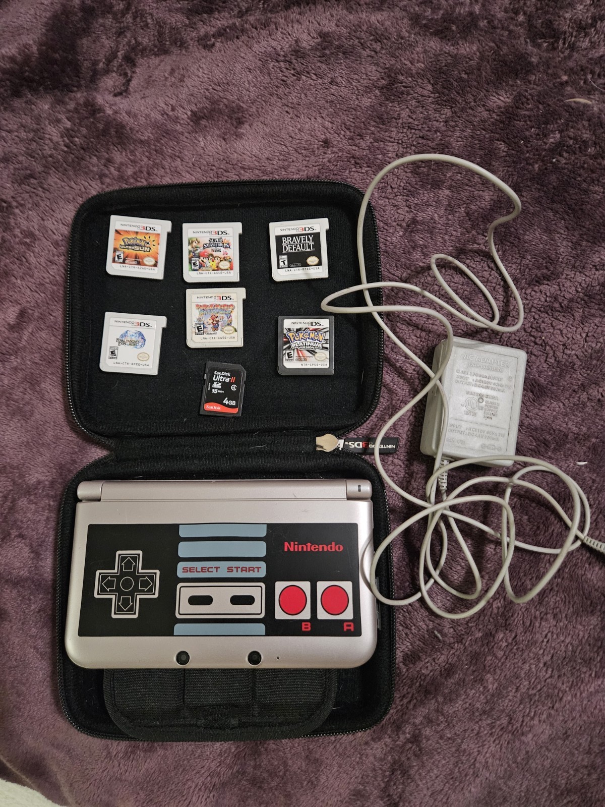 Nintendo 3DS XL NES Edition Wi-Fi Console w/ Games, Charger, Case, Memory Card