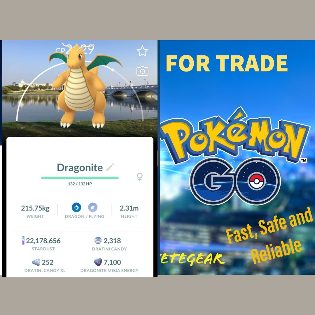 Pokemon Dragonite For Trade✓ Tainan Background ✅ 20k Dust Go
