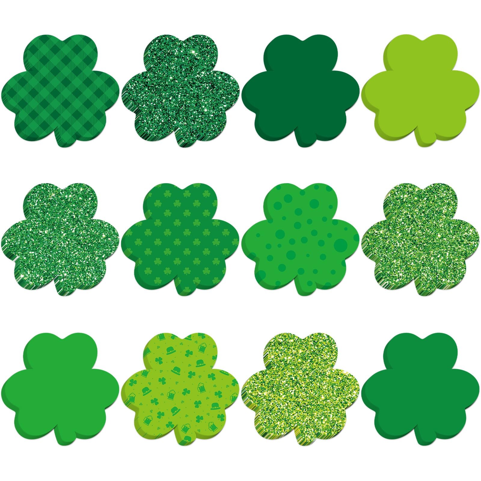 600 Sheets St Patrick's Day Sticky Notes, Lucky Shamrock Small, Green 