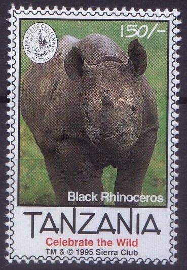 Tanzania 1995 MNH, Black Rhinoceros, Wild Animals   [Gq]