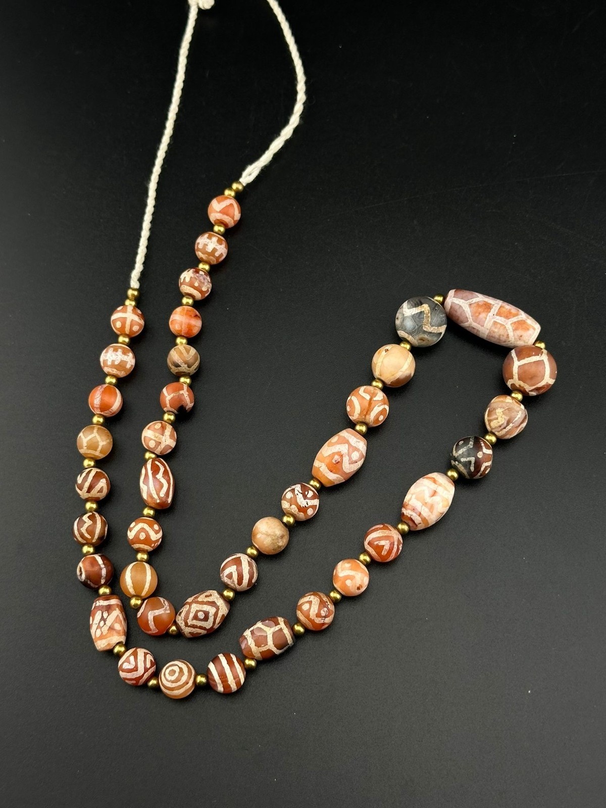 Rare Genuine Ancient Near Eastern Etched Carnelian Bead over 2000 Years Old