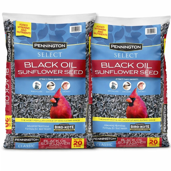 2 Bag Pennington Selects Black Oil Sunflower Seed Dry Bird Food, 20 lb Bag