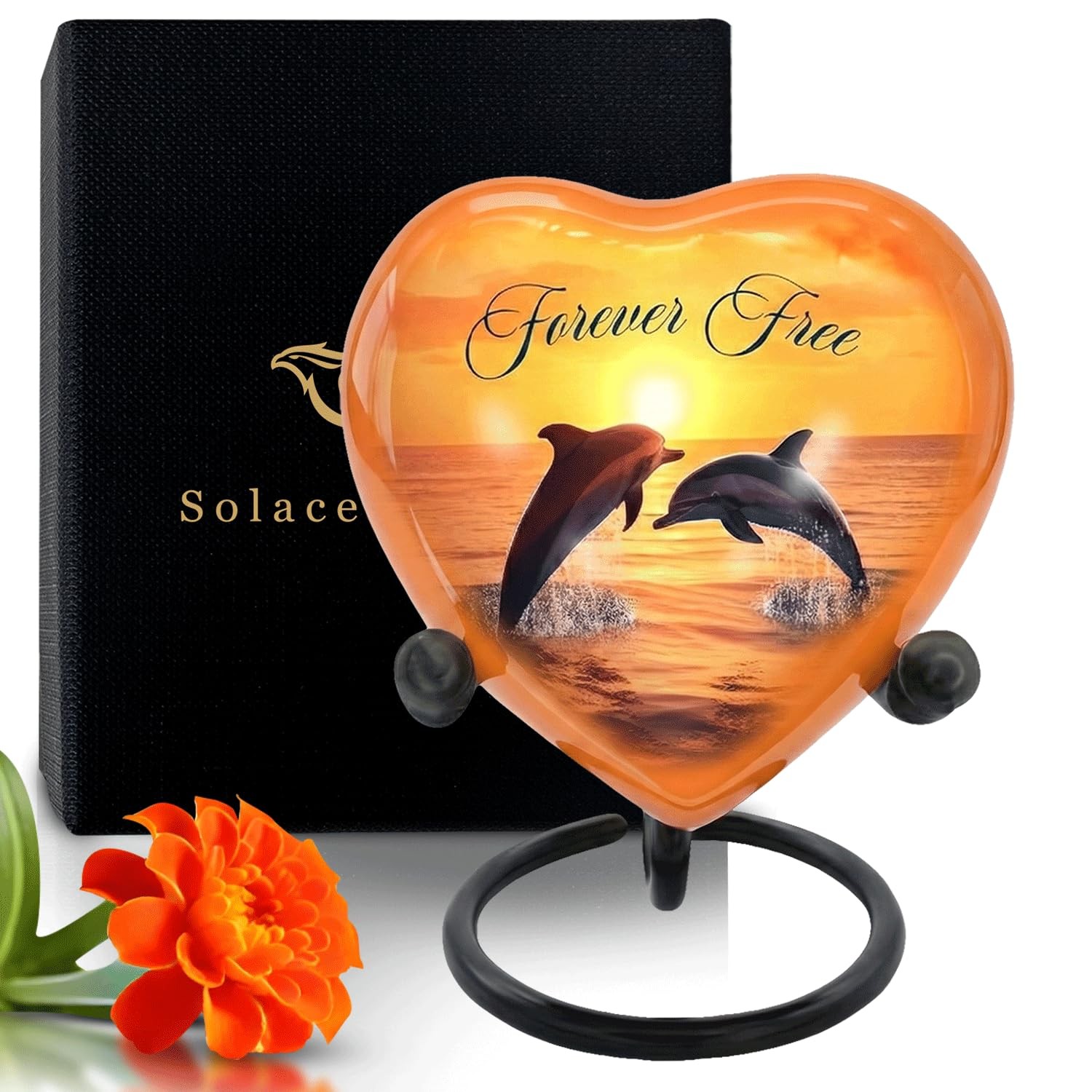 Dolphin Urn for Ashes – Small Urns for Human Ashes Keepsake – Heart Urn with ...
