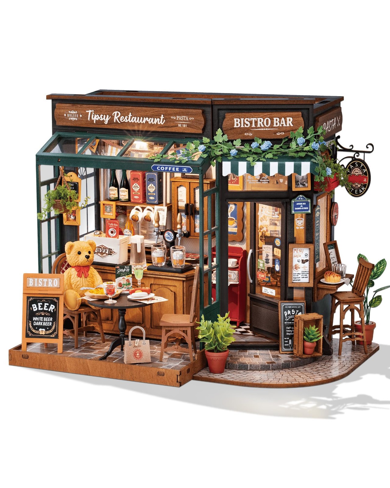 Rowood Miniature House Kits for Adults,DIY Mini Building 1:12, Brown 