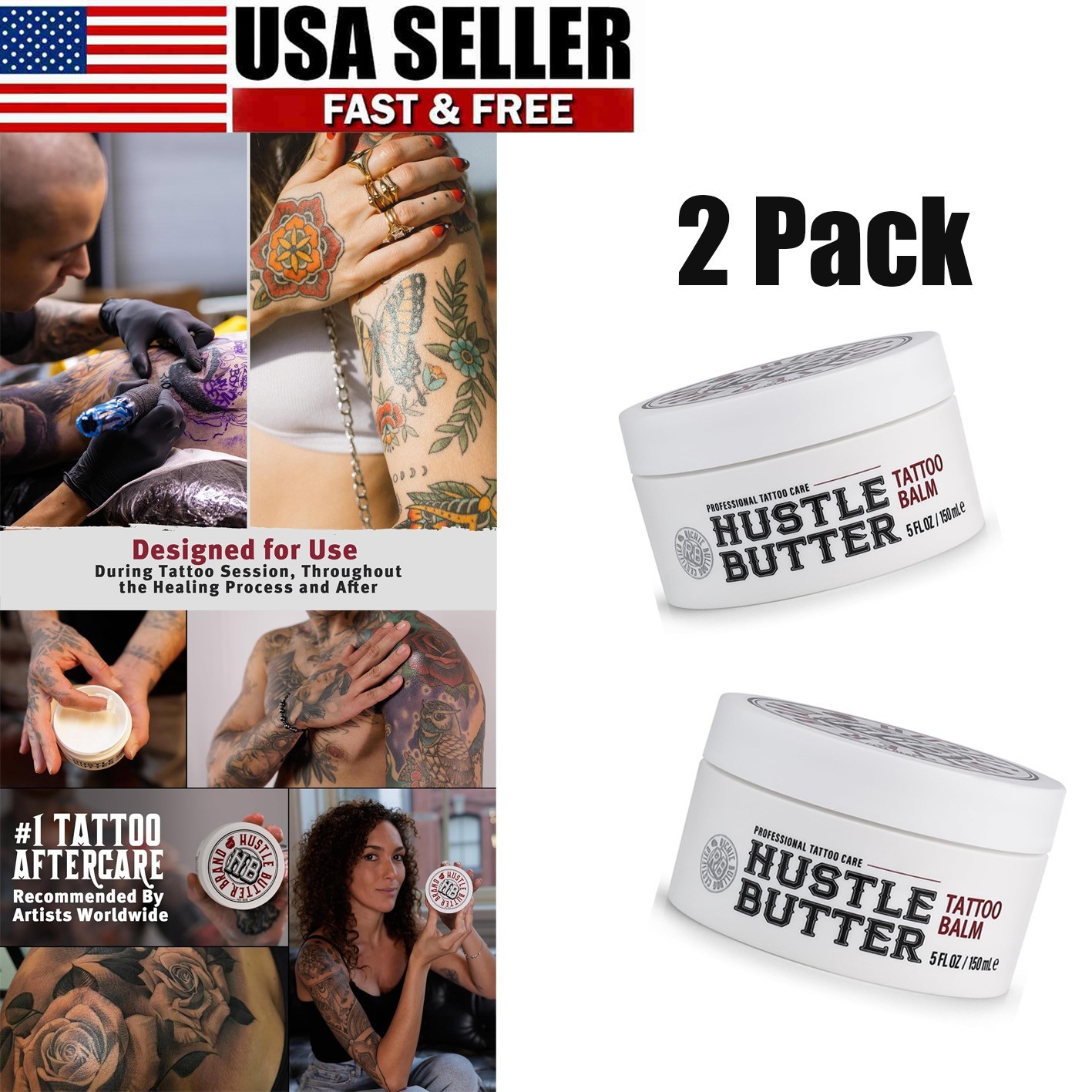 2 Pack Tattoo Aftercare Tattoo Balm Protects Rejuvenates Tattoos Exp 2/2027