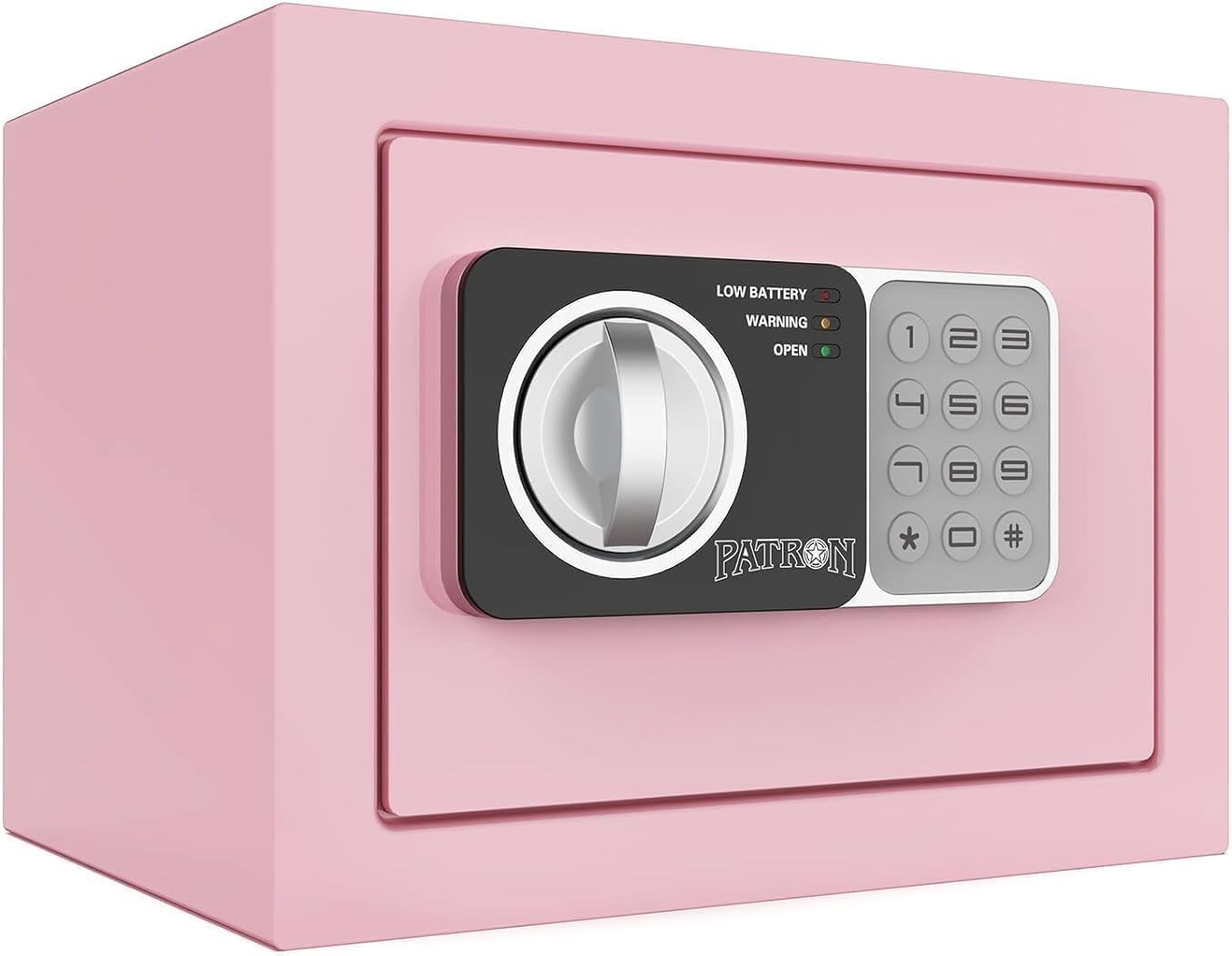 PATRON small safe box with key，mini for (Pink) 0.236 Cu.Ft., PINK 