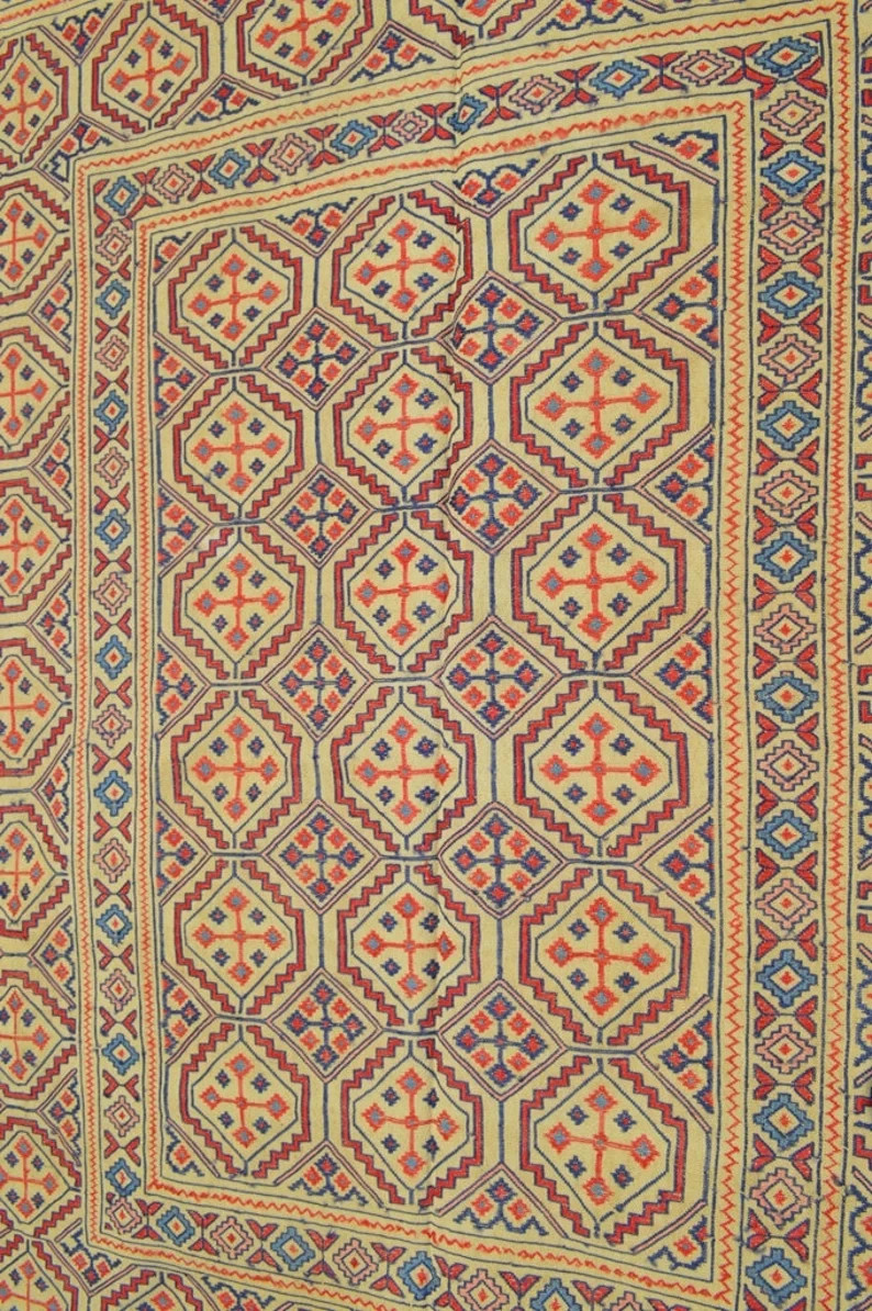 177 X 130 Stunning Afghan Sumak Fine Weave Lambs Wool Beljik Herati Qalaty Kilim