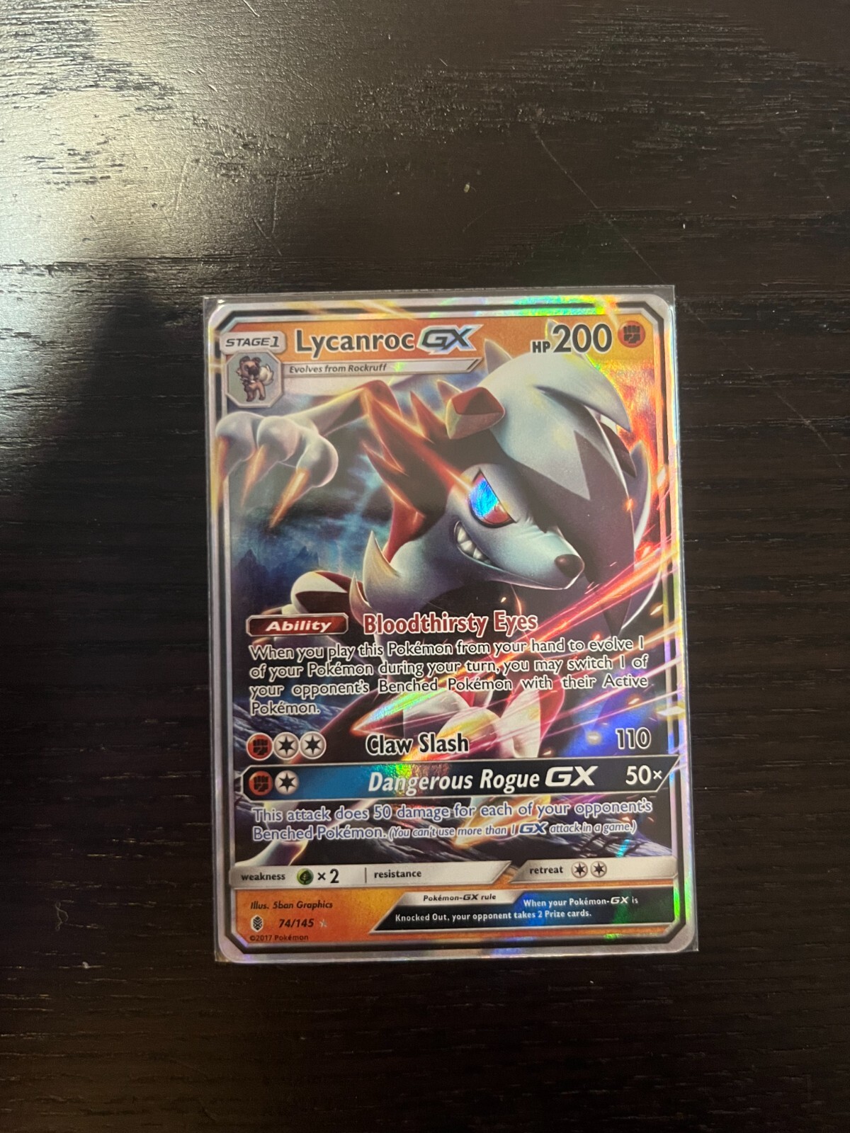 Lycanroc GX 074/145 Guardians Rising 2017 English Pokémon Card NM