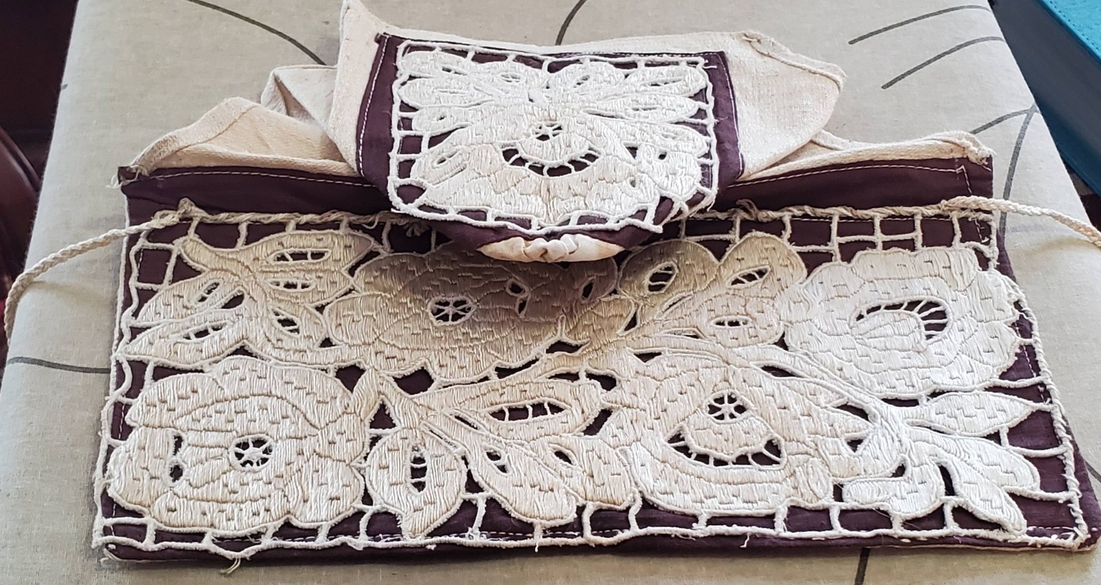 Traditional  embroidered headpiece  poculica from the Posavina region of Croatia